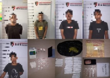 Polsek Banda Sakti meringkus lima penjual sabu-sabu dan ganja. (Foto: Alibi/Dok. Polres Lhokseumawe)