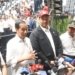 Presiden Jokowi saat memberikan keterangan usai meresmikan Indonesia Arena di Gelora Bung Karno, Senayan, Jakarta, Senin (7/8/2023). (Foto: Antara/Indra Arief Pribadi)