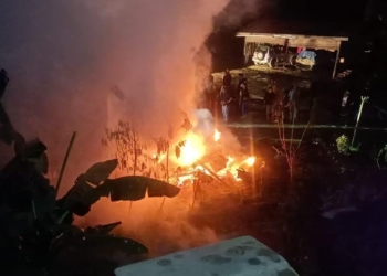 Kebakaran di Kampung Delung Asli, Kecamatan Bukit, Kabupaten Bener Meriah, Aceh. (Foto: Alibi/Dok. Polres Bener Meriah)