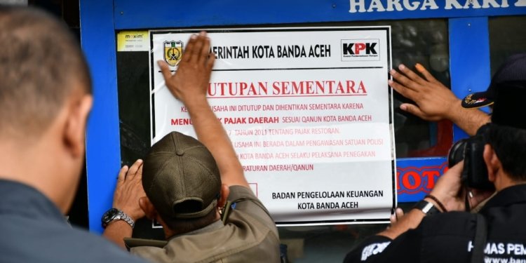 Pemkot Banda Aceh menindak tempat usaha yang tidak taat pajak. (Foto: Alibi/Dok. Humas Pemkot Banda Aceh)