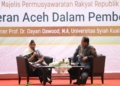 Wakil Ketua MPR-RI, Lestari Moerdijat, mengisi kuliah umum dengan tema “Sejarah dan Peran Aceh dalam Pembentukan NKRI” di Banda Aceh, Rabu (6/9/2023). (Foto: Alibi/Dok. Humas USK)