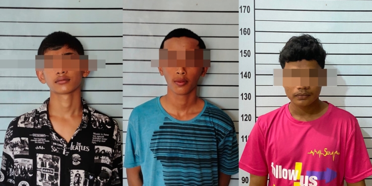 Polisi ringkus 3 pelaku perundungan di Aceh Utara. (Foto: Alibi/Dok. Polres Aceh Utara)