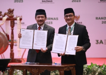 BPKH dan Baznas teken nota kesepahaman, di Jakarta, Rabu (20/9/23).  (Foto: Alibi/Dok. BPKH)