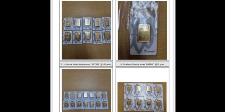 Dokumentasi emas batangan hasil sitaan dari terpidana Karomani yang akan dilelang oleh KPK. (Foto: Antara/HO-KPK)