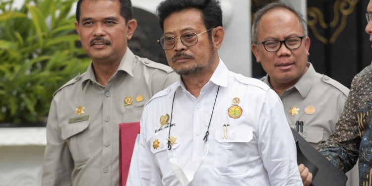 Menteri Pertanian Syahrul Yasin Limpo (depan). (Foto: Distori/Dok. Sekretariat Kabinet RI)