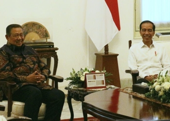 Arsip foto - Suasana pertemuan Presiden Joko Widodo bersama Presiden Ke-6 RI Susilo Bambang Yudhoyono di Istana Merdeka, Jakarta, Kamis (10/10/2019). (Foto: Dok. Antara/Bayu Prasetyo)