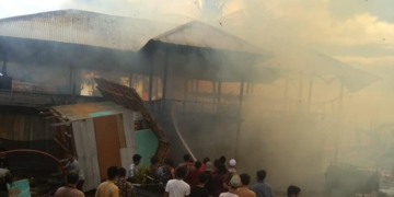 Kebakaran Pondok Pesantren Darul Ihsan di Gampong Pawoh, Kecamatan Labuhan Haji, Kabupaten Aceh Selatan, Aceh. (Foto: Alibi/Dok. BPBA)