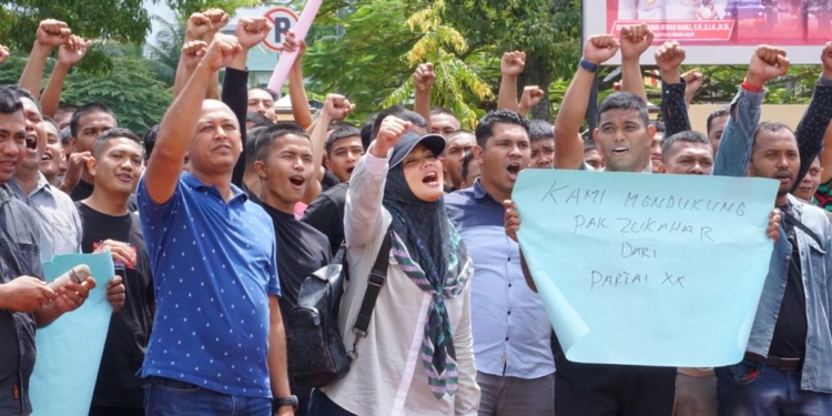 Polresta Banda Aceh menggelar kegiatan Simulasi Sistem Pengamanan Kota (Sispamkota) untuk pengamanan Pemilu 2024. (Foto: Alibi/Dok. Polresta Banda Aceh)