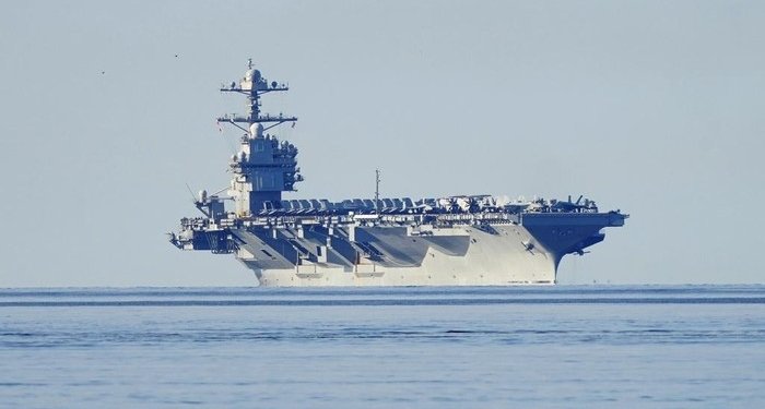 Kapal induk AS USS Gerald R Ford. (Foto: Dok. AP/Terje Pedersen)