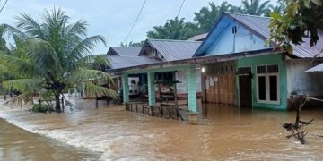 Rumah penduduk dalam dua kecamatan di Aceh Singkil terendam banjir. (Foto: Alibi/Dok. BPBA)