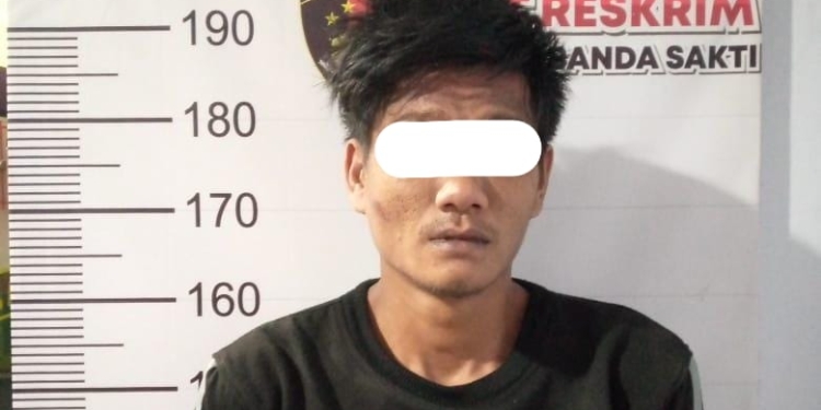 Polisi menangkap MA (27) pengedar narkoba jenis sabu di Lhokseumawe, Aceh. (Foto: Alibi/Dok. Polres Lhokseumawe)