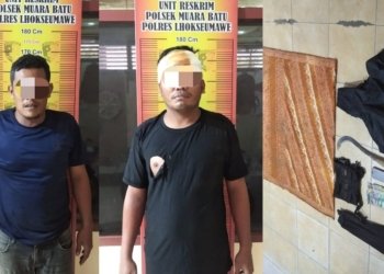 Dua perampok bersenjata tajam beraksi di Desa Mane Tunong, Kecamatan Muara Batu, Aceh Utara. (Foto: Alibi/Dok. Polisi)