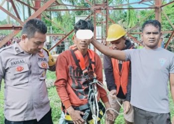 Polisi ringkus maling kabel menara BTS di Aceh Utara. (Foto: Alibi/Dok. Polres Lhokseumawe)