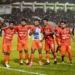 Ramadhan dkk melakukan selebrasi usai menjebloskan bola ke gawang Semen Padang FC. (Foto: MO Persiraja)