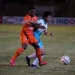 Pemain Persiraja David Laly dibayang-bayangi pemain Sada Sumut FC. (Foto: Alibi /Fahzian Aldevan)
