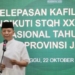 Penjabat Gubernur Aceh Achmad Marzuki, memberikan sambutan saat melepas Kafilah Aceh untuk mengikuti Seleksi Tilawatil Qur'an dan Hadist (STQH) XXVII tingkat nasional tahun 2023 di Provinsi Jambi, di Banda Aceh, Minggu (22/10/ 2023). (Foto: Alibi/Dok. Humas Aceh)