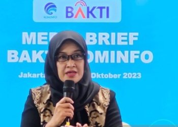 Direktur Utama BAKTI Kominfo Fadhilah Mathar di Jakarta, Selasa (24/10/2023). (Foto: Dok. Antara/Livia Kristianti)