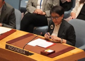 Menteri Luar Negeri RI Retno Marsudi berbicara dalam "High-Level Open Debate" Dewan Keamanan PBB mengenai situasi di Timur Tengah, yang berlangsung di New York pada Selasa (24/10/2023). (Foto: Dok. /HO-Kemlu RI)