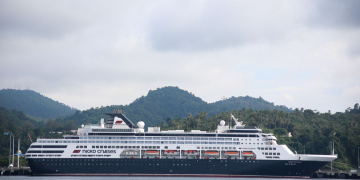 Kapal Pesiar MS. Vasco Da Gama, di Pelabuhan CT-3 BPKS Kota Sabang. (Foto: Prokopim Sabang)