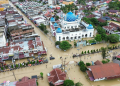 Foto udara kondisi banjir wilayah Aceh Utara. Selasa (26/12/2023).(Foto: Dok. Polres Aceh Utara)