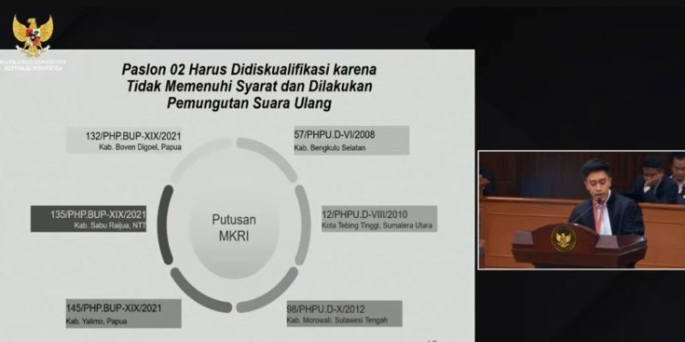 Tangkapan layar - Tim hukum pasangan Ganjar Pranowo-Mahfud MD dalam sidang Perselisihan Hasil Pemilihan Umum (PHPU) di Mahkamah Konstitusi (MK), Jakarta, Rabu (27/3/2024). (Foto: Dok. Antara/Agatha Olivia Victoria)