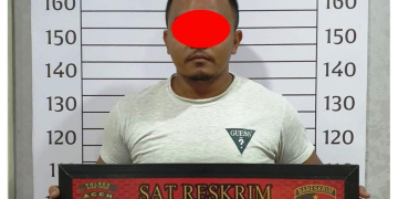 SH (25) warga Desa Gampong Keude, Kecamatan Darul Aman, Kabupaten Aceh Timur diringkus polisi gegara aniaya teman sendiri. (Foto: Alibi/Dok. Polres Aceh Timur)