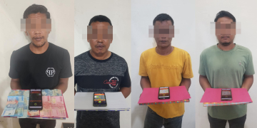 Polisi tangkap empat pemain judi online slot Mahjong di Aceh Utara. (Foto: Alibi/Dok. Polres Aceh Utara)