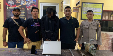 MAN alias Black (38) warga Gampong Blang, Kecamatan Darussalam, Kabupaten Aceh Besar diringkus polisi atas kasus pencurian, Jumat (26/4/2024) siang. (Foto: Alibi/Dok. Polsek Darussalam)