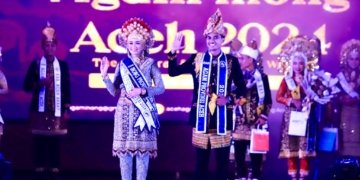 Faiz dan Syarifah yang dinobatkan sebagai Agam Inong Aceh 2024. FOTO : Budpar Aceh